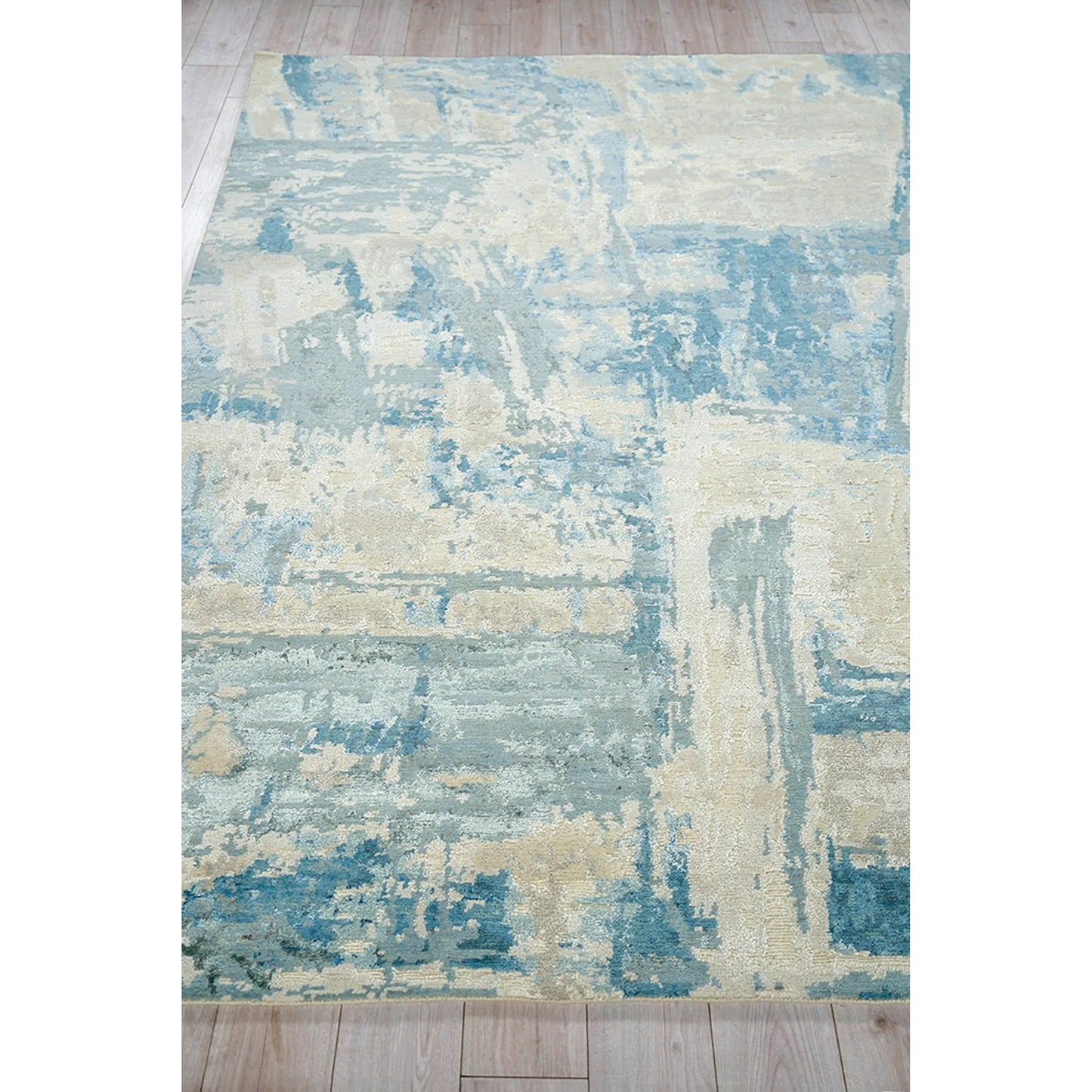 003 SI-2384617,SI-2384618 | Additional Silo | Luxury Laureno 6316 Rug by Exquisite Rugs in ivory, light blue. Made from bamboo silk in a unique style.