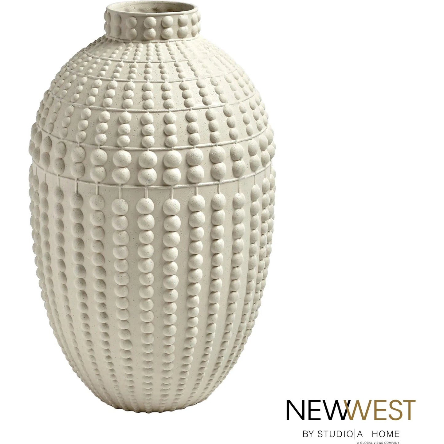 004 SR-827884 | Additional Silo | Nail Head Vase by Global Views in rustic white. Made from ceramic in a coastal style.