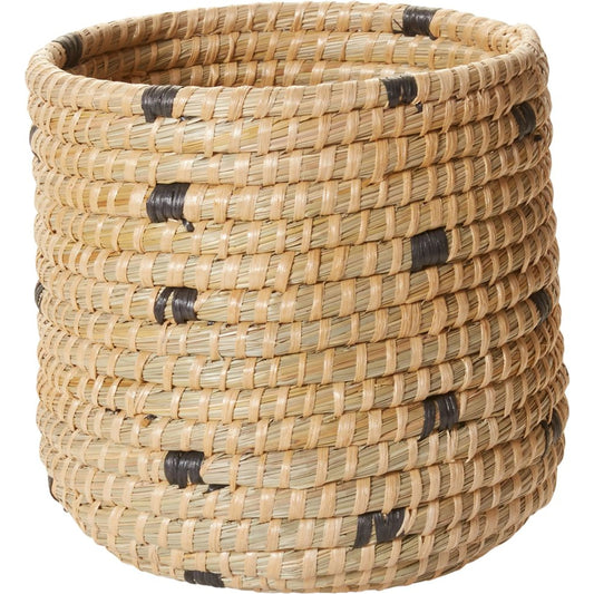 Tejida Basket by Accent Decor in natural, black. Made from natural fibers in a cottage & farmhouse style.