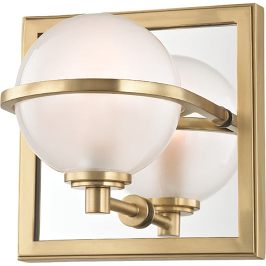 Axiom Bath Bracket Light by Hudson Valley. Made from brass in a modern style.