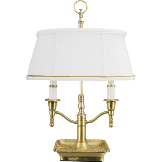 Bartemius Lamp by Wildwood in antique. Made from brass in a traditional style.
