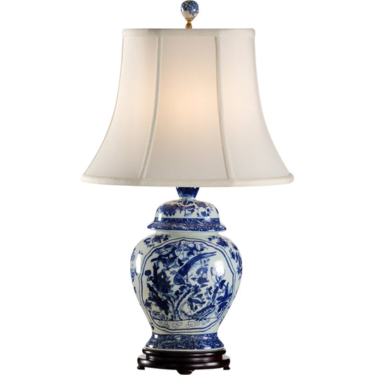 Fledgling Lamp by Wildwood in hand painted, espresso. Made from ceramic, porcelain in a traditional style.