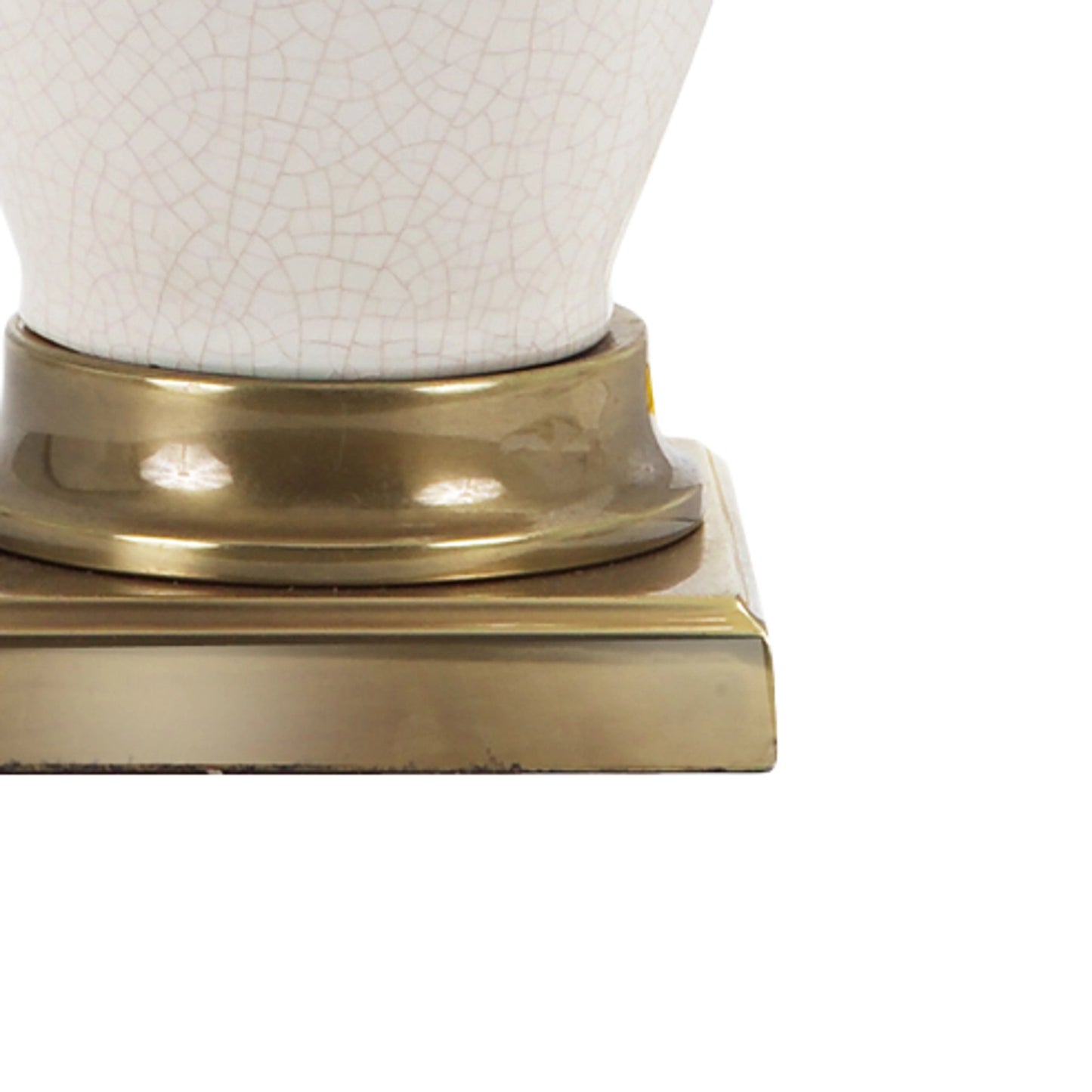 002 SR-384492 | Additional Silo | Kyoko Lamp by Wildwood in white crackle glaze, antique brass. Made from ceramic, porcelain in a transitional style.