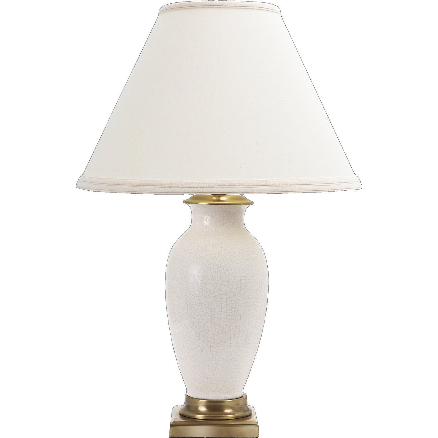 001 SR-384492 | Additional Silo | Kyoko Lamp by Wildwood in white crackle glaze, antique brass. Made from ceramic, porcelain in a transitional style.