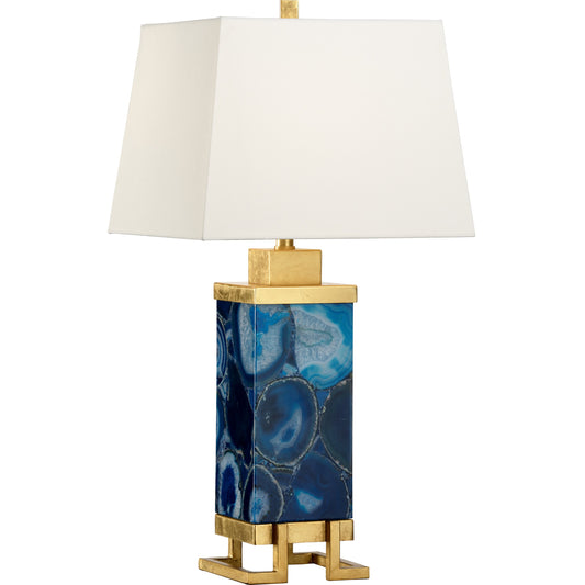 001 SR-384523 | Primary Silo | Oceans Lamp by Wildwood in blue, antique gold leaf. Made from agate in a eclectic & global style.