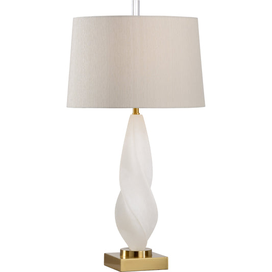 001 SR-384499 | Primary Silo | Leclair Lamp by Wildwood in natural white, antique brass. Made from alabaster in a coastal style.