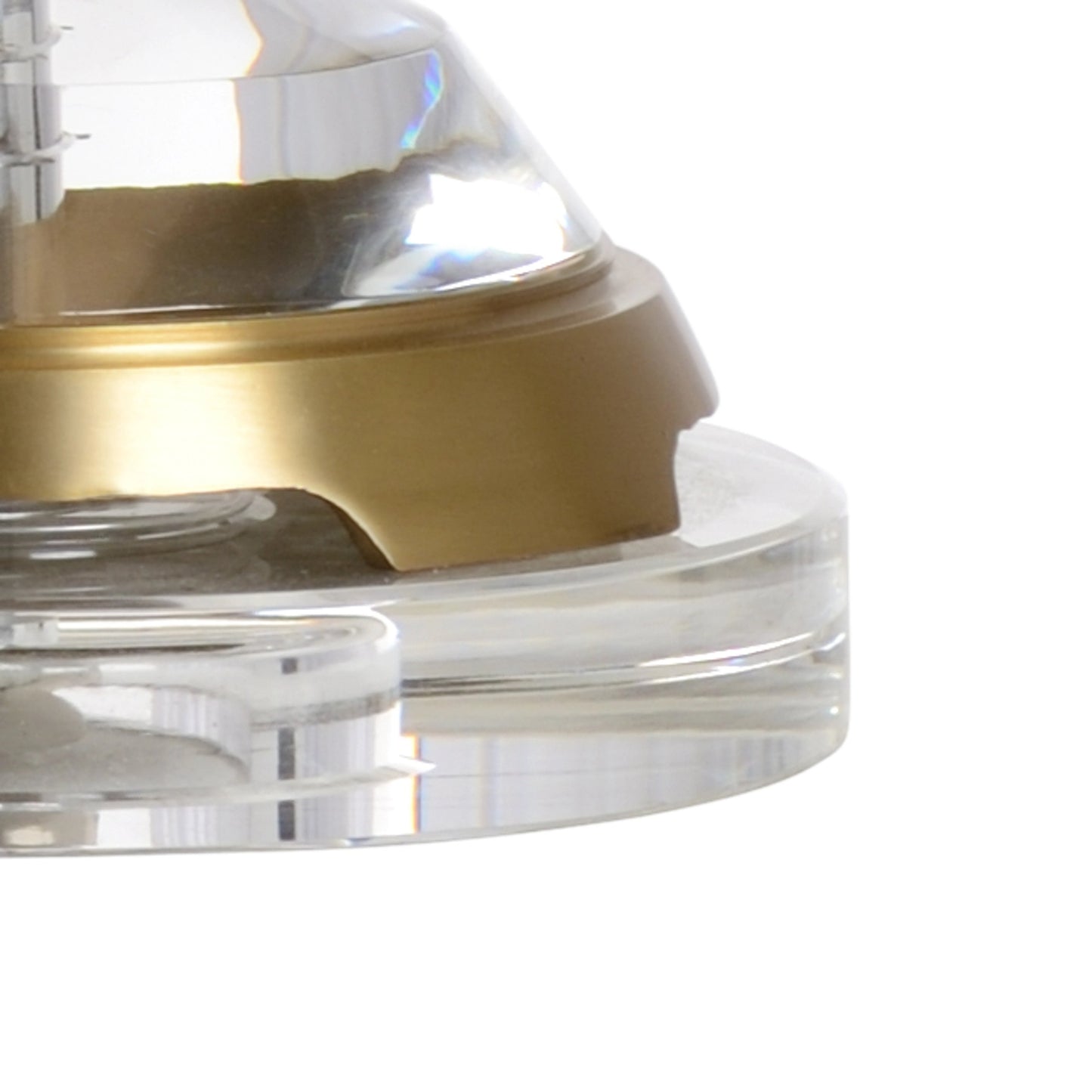 002 SR-384536 | Additional Silo | Peninsula Lamp by Wildwood in clear, antique patina. Made from crystal, brass in a transitional style.
