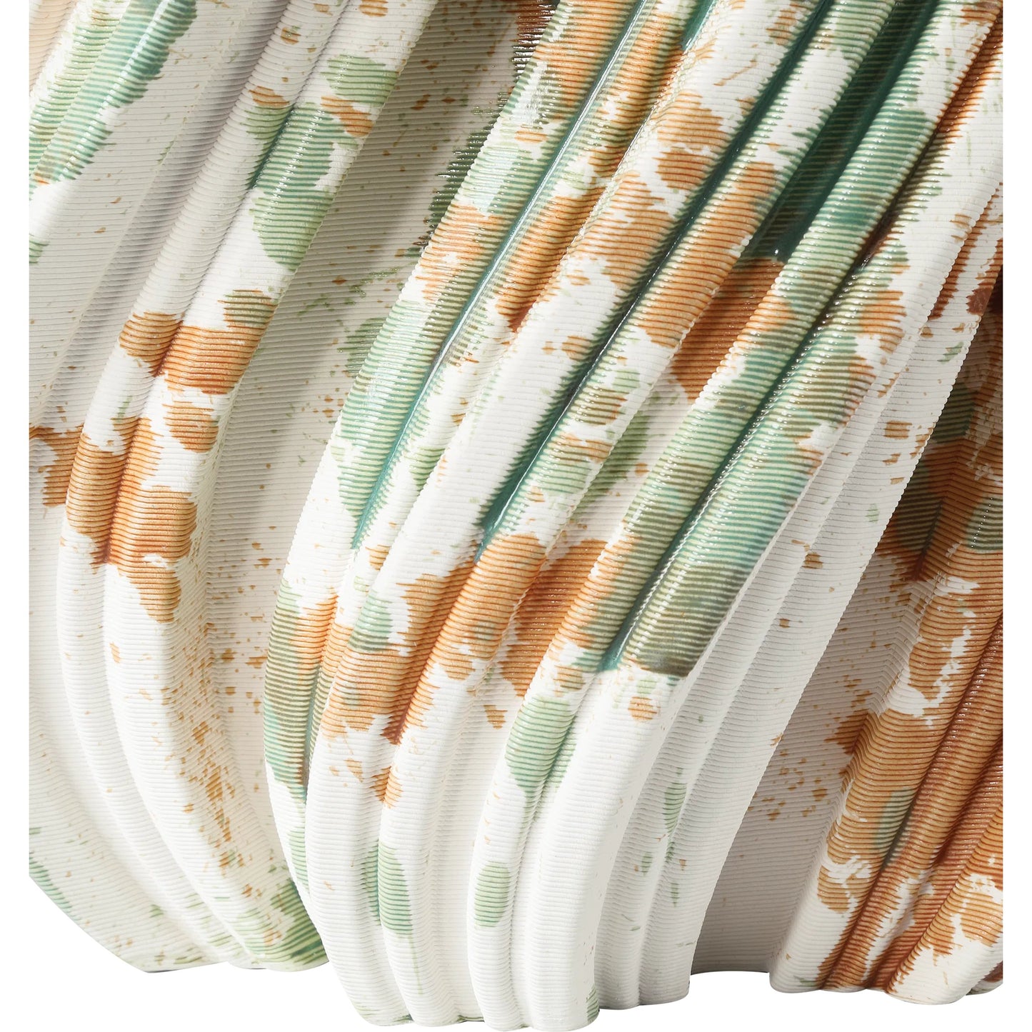 011 SI-2386990 | Closeup | Camouflage Vase by Currey and Company in green, brown, off-white. Made from porcelain in a modern style.