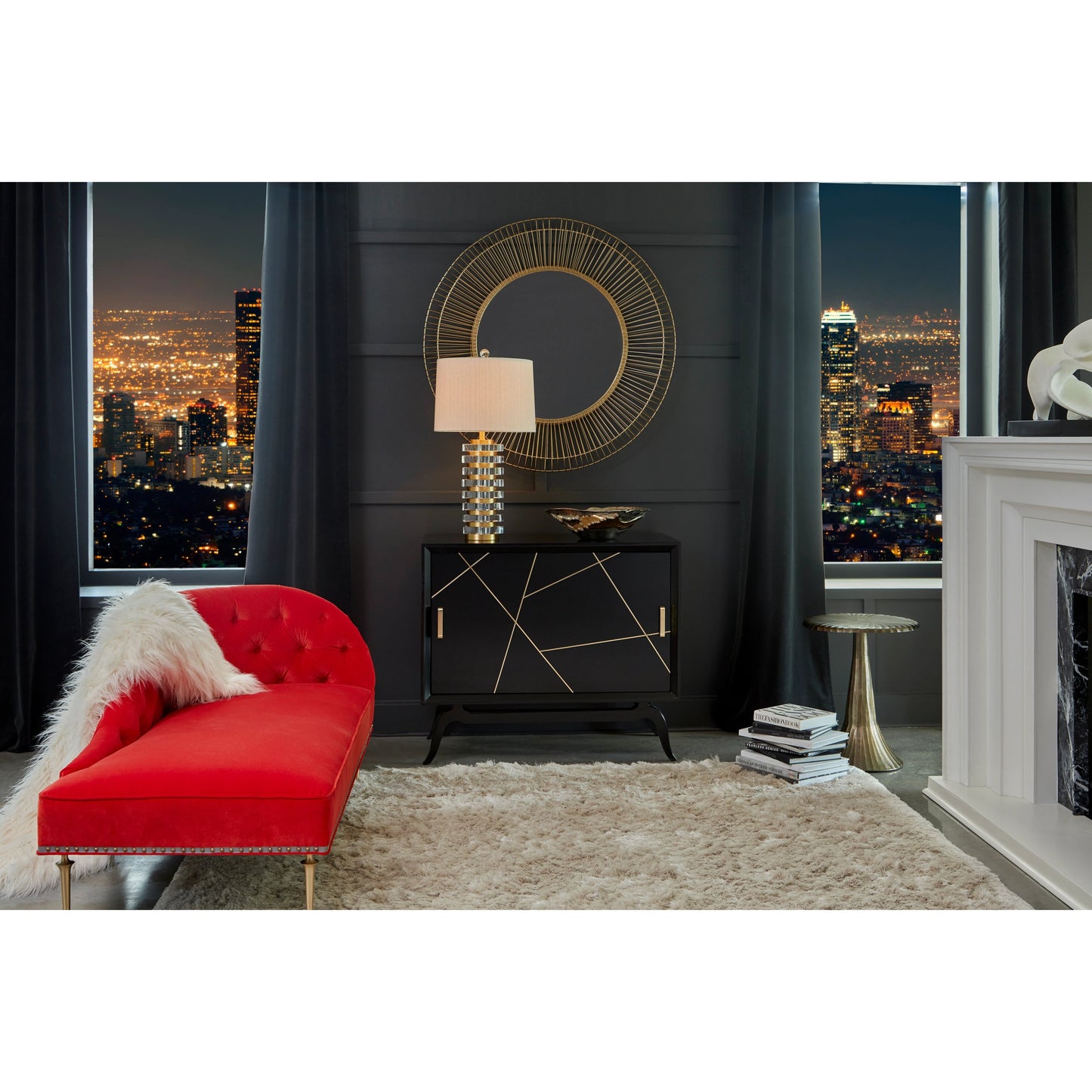 004 SR-782657 | Lifestyle | Layers of Luxe Lamp by Wildwood in clear, antique. Made from crystal, brass in a transitional style.