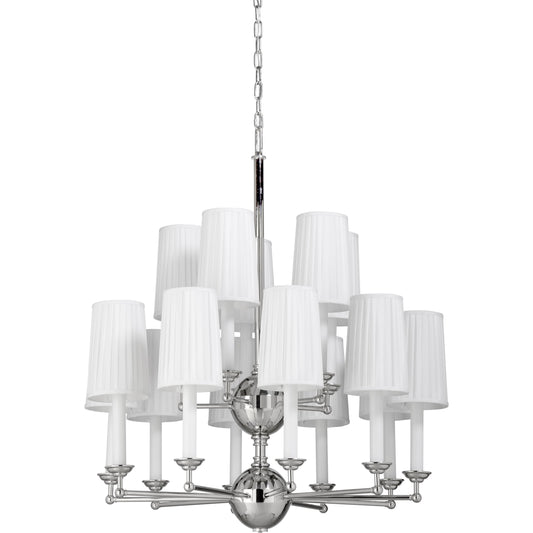 Jermyn Street II by Wildwood in polished nickel, off white silkette. Made from steel, fabric in a transitional style.