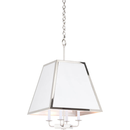 High Street Island Pendant by Wildwood in polished nickel, chantilly lace. Made from steel in a modern style.