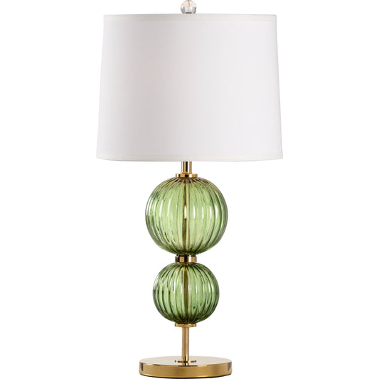 Cara Lamp by Wildwood in green, polished brass. Made from unique in a modern style.