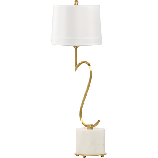 Swirl Credenza Lamp by Wildwood in natural white, anitque. Made from marble in a transitional style.