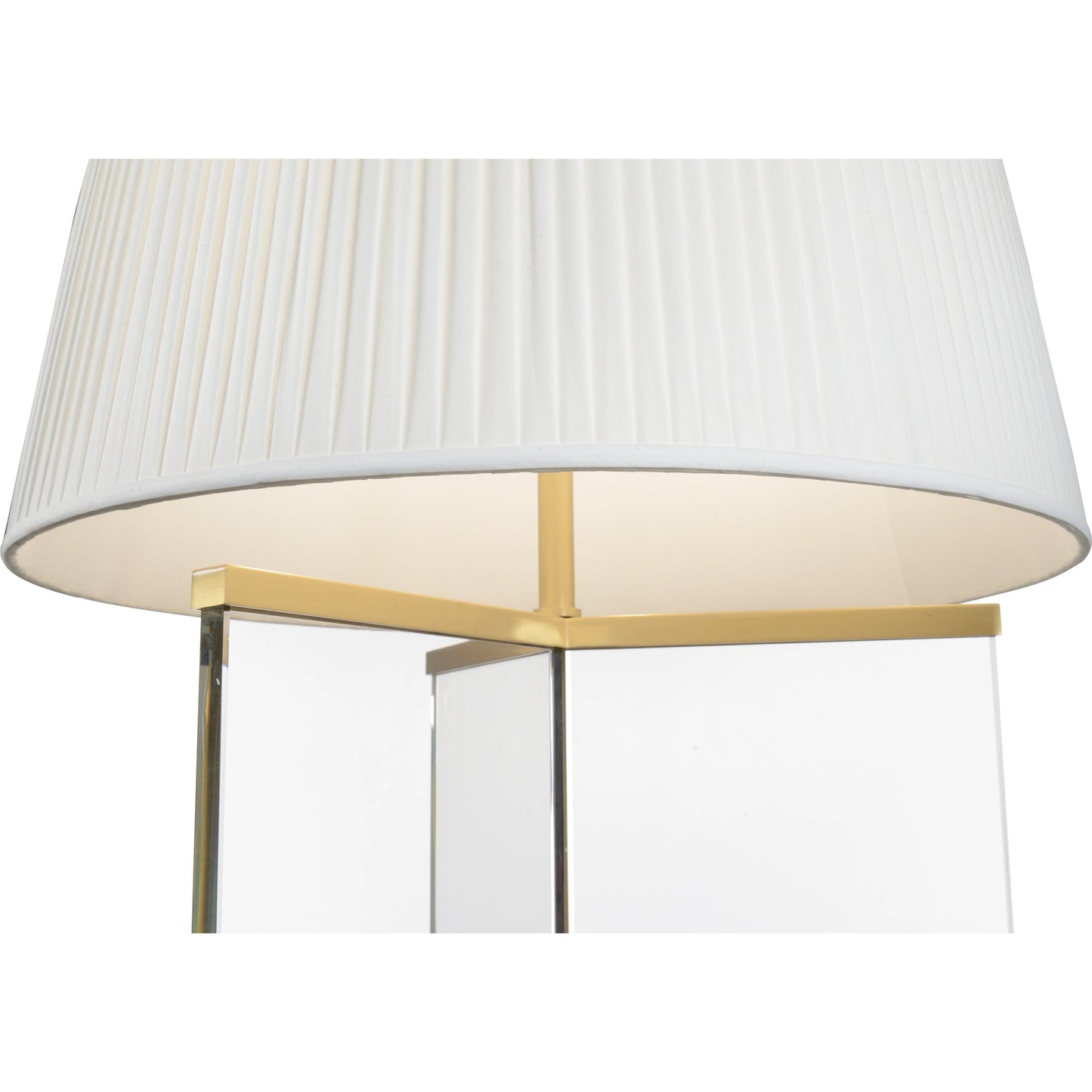 002 SI-2104501 | Closeup | Bernard Table Lamp by Wildwood in brushed brass, transparent. Made from unique in a modern style.