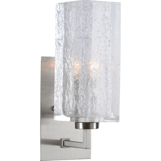 001 SI-2104504 | Primary Silo | Lucallan Sconce by Wildwood in satin nickel, textured. Made from iron/acrylic in a modern style.