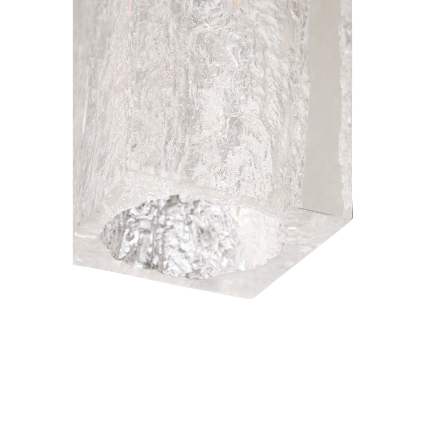 002 SI-2104506 | Closeup | Lucallan Pendant by Wildwood in satin nickel, textured. Made from iron/acrylic in a modern style.