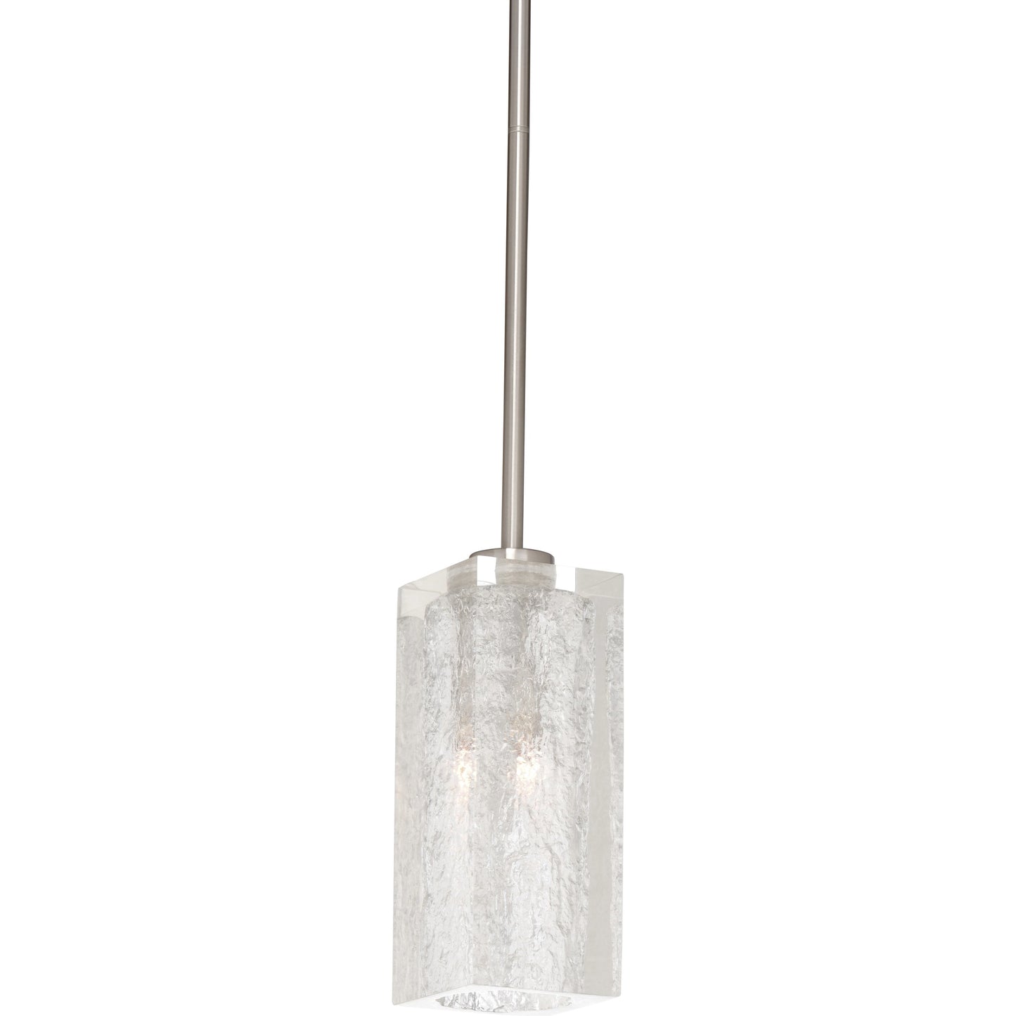 001 SI-2104506 | Primary Silo | Lucallan Pendant by Wildwood in satin nickel, textured. Made from iron/acrylic in a modern style.