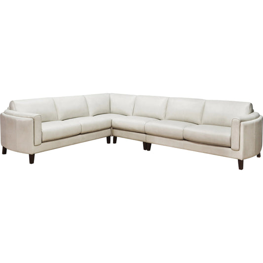 000 SI-2534416 | Primary Silo | Maui 4-Piece Sectional by Hydeline in white. Made from leather/split, solid hardwood kiln dried in a unique style.