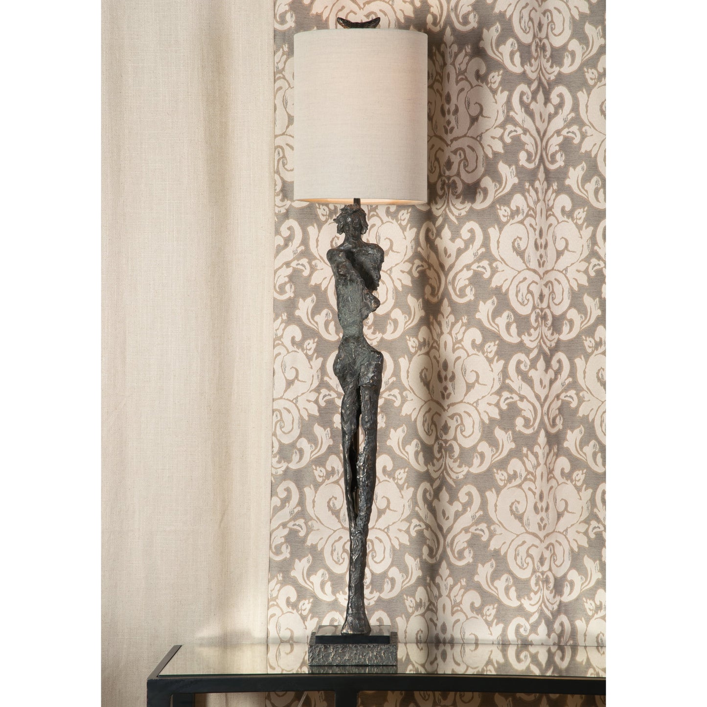 003 SR-384458 | Additional Silo | Gertrude Lamp by Wildwood in dark bronze, natural black. Made from unique in a eclectic & global style.