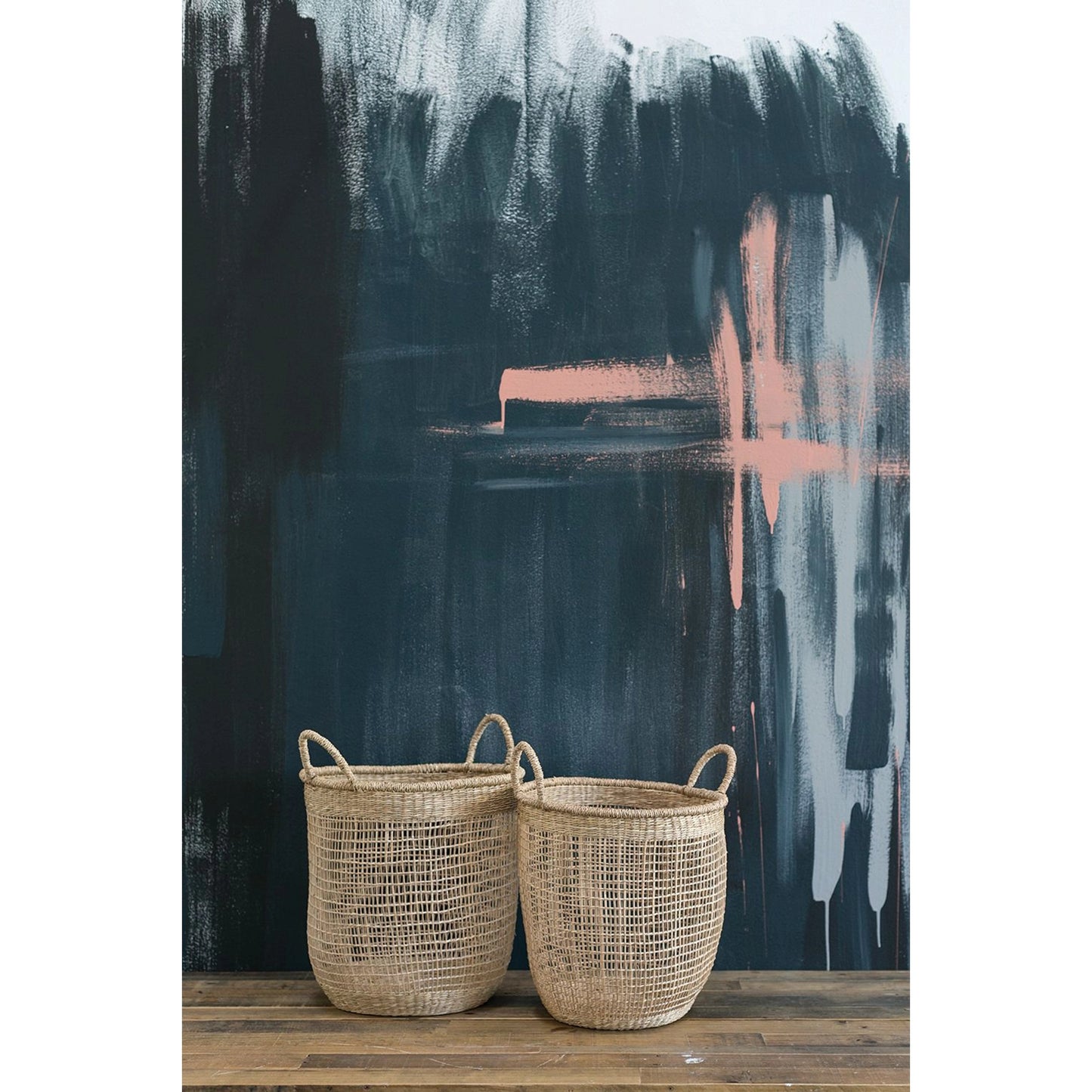 004 SI-2085938 | Lifestyle | Simona Basket Set by Accent Decor in natural. Made from natural fibers in a cottage & farmhouse style.