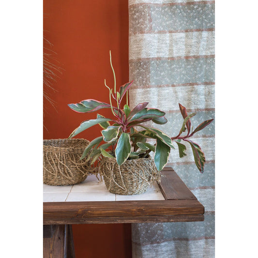 Ebba Basket by Accent Decor in black. Made from natural fibers in a cottage & farmhouse style.