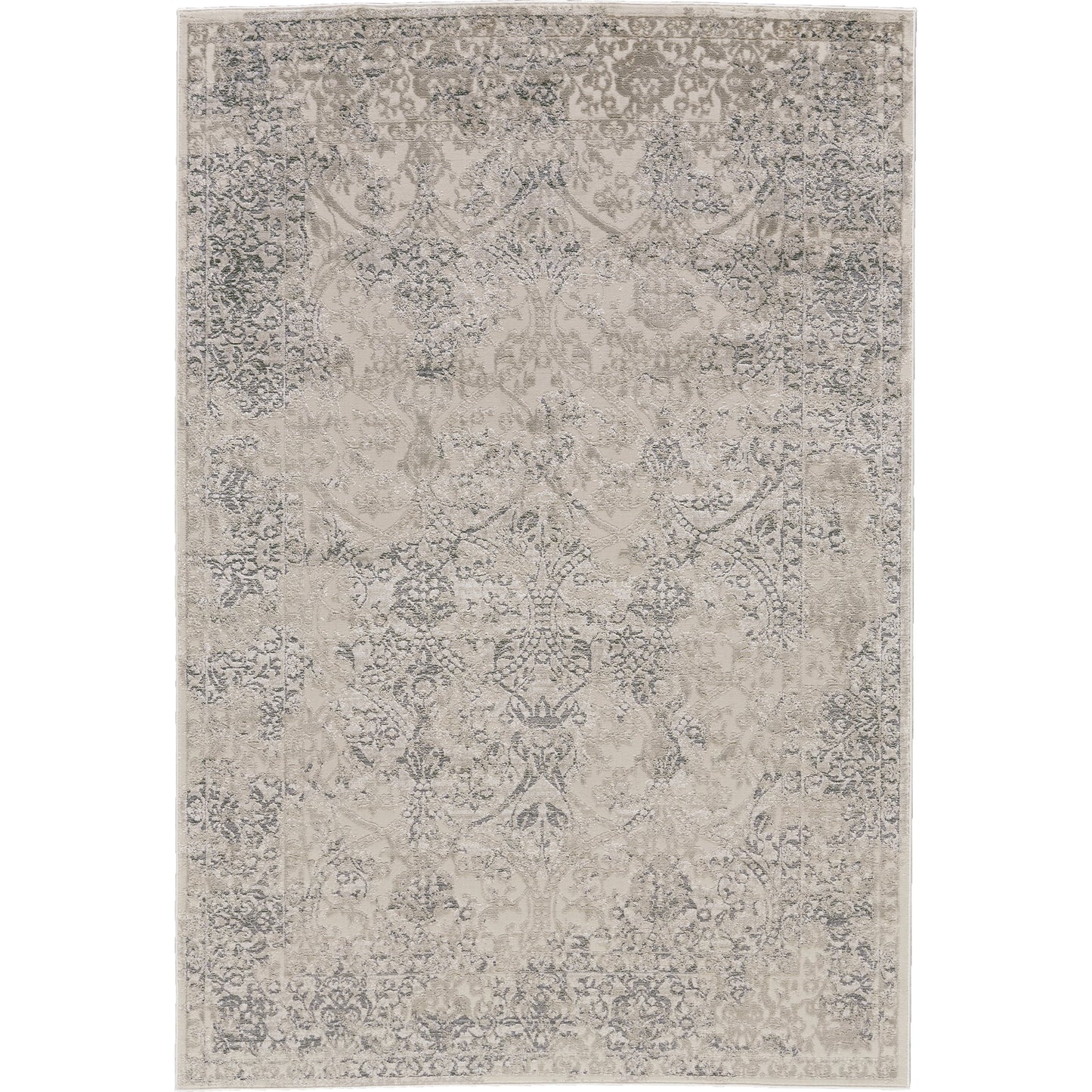 001 SI-1752023,SI-1752024,SI-1752025,SI-1752027 | Additional Silo | Prasad Rug - 3682F by Feizy in ivory, gray, black. Made from polypropylene, polyester in a unique style.