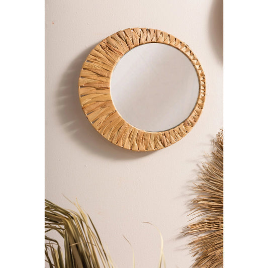 Crescent Mirror by Accent Decor in natural. Made from natural fibers in a cottage & farmhouse style.