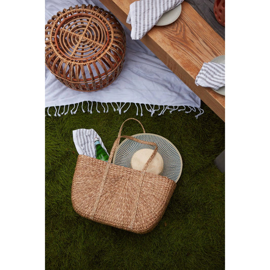Lagom Bag by Accent Decor in tan. Made from natural fibers in a cottage & farmhouse style.