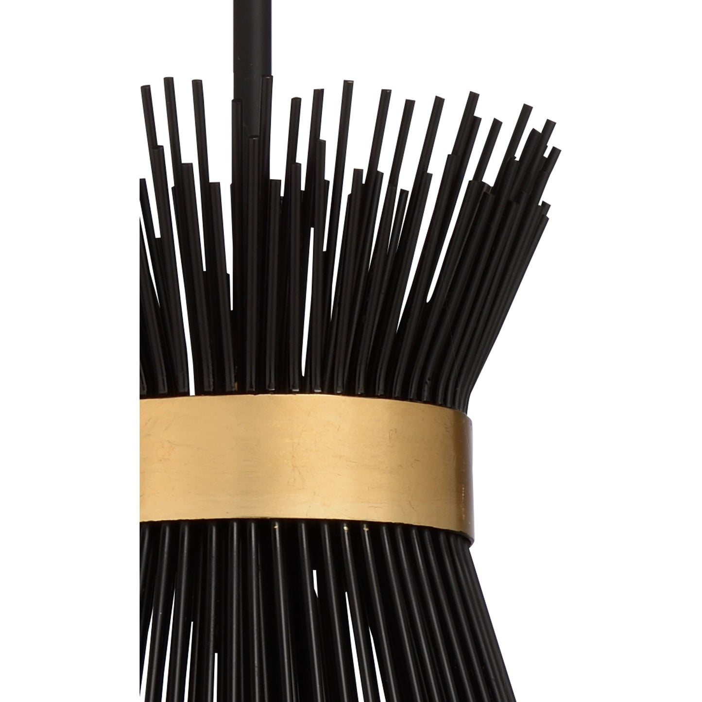 002 SR-386252 | Closeup | Quimby Pendant by Wildwood in black, gold leaf. Made from other: metal in a modern style.