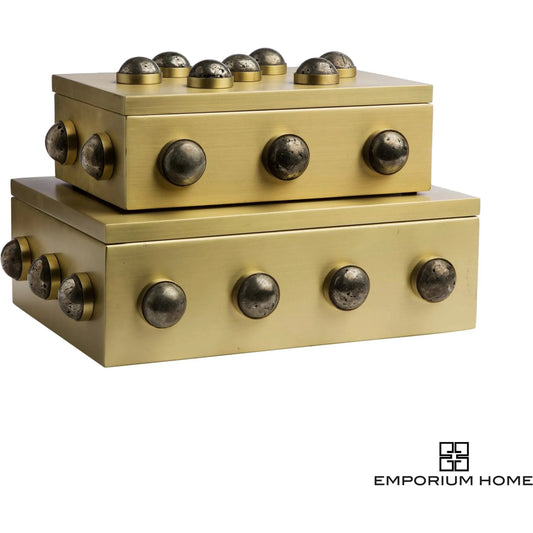 Pandora Pyrite Box by Global Views. Made from stainless steel, pandora pyrite in a eclectic & global style.