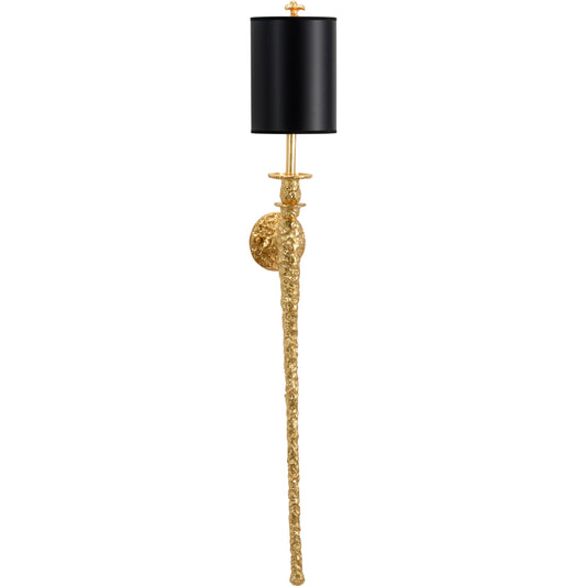 Stiletto Wall Sconce by Wildwood in gold. Made from aluminum in a transitional style.