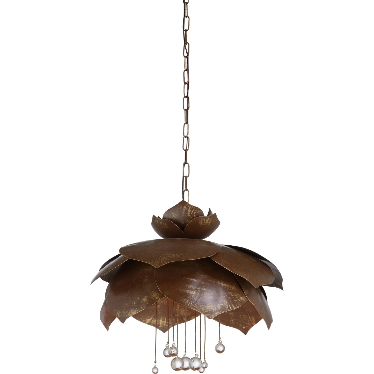 001 SI-2104512 | Primary Silo | Droplet Pendant by Wildwood in brown, gold, clear. Made from metal/crystal in a modern style.