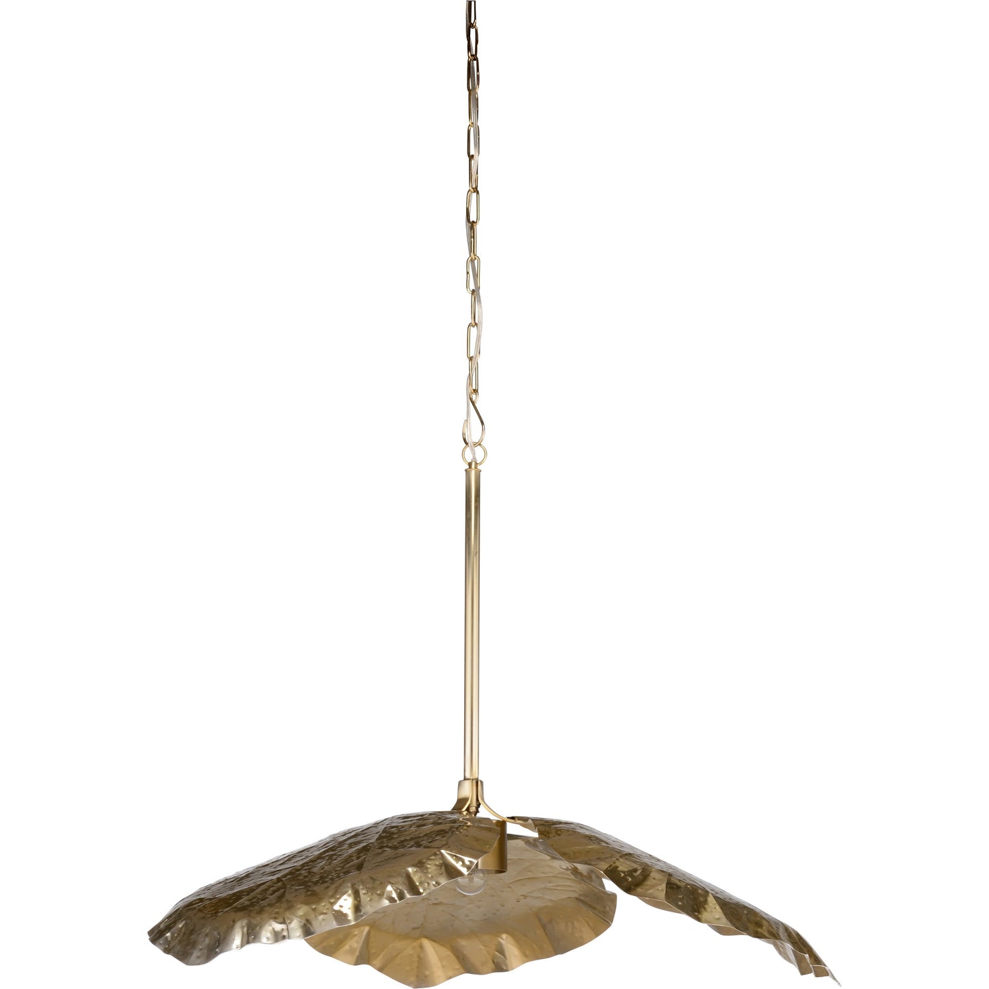 002 SI-2104533 | Additional Silo | Tropical Leaf Pendant by Wildwood in antique brass. Made from steel in a coastal style.
