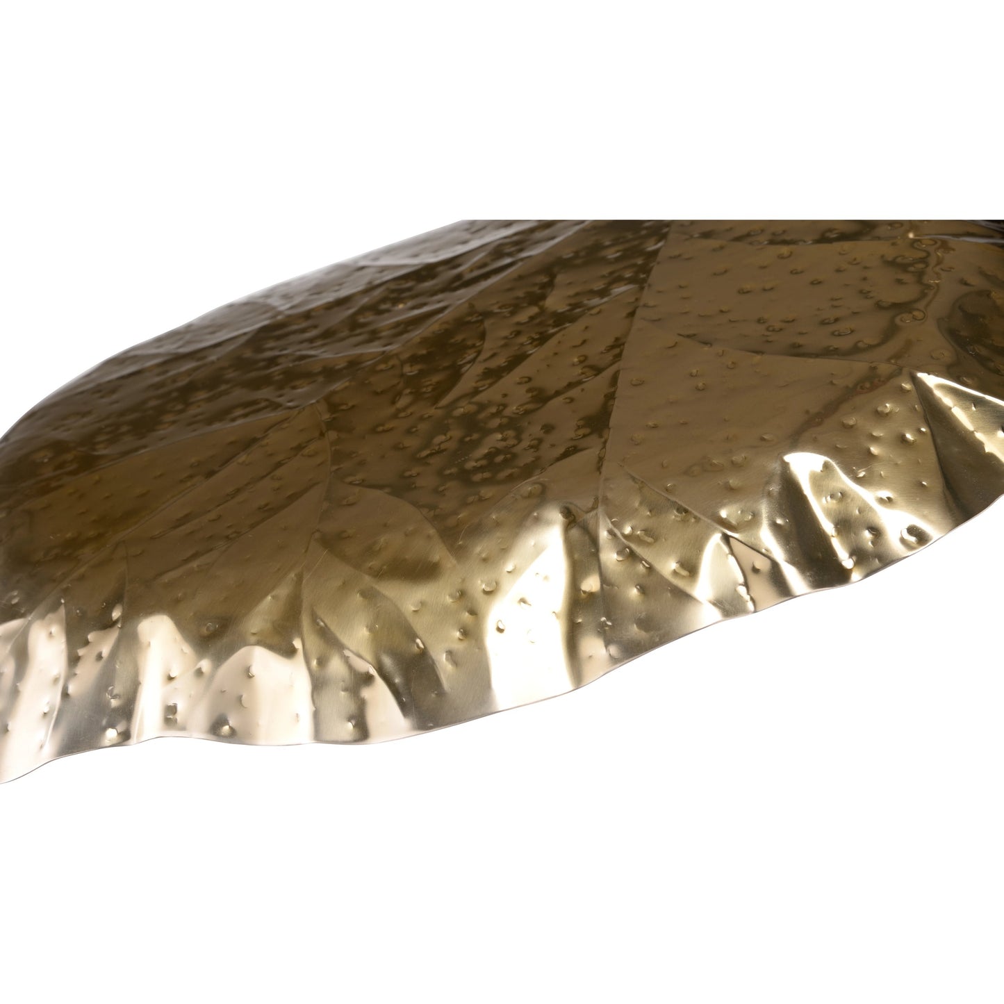 003 SI-2104533 | Closeup | Tropical Leaf Pendant by Wildwood in antique brass. Made from steel in a coastal style.