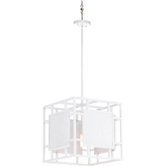 Trellis Pendant by Wildwood in matte white. Made from iron in a modern style.