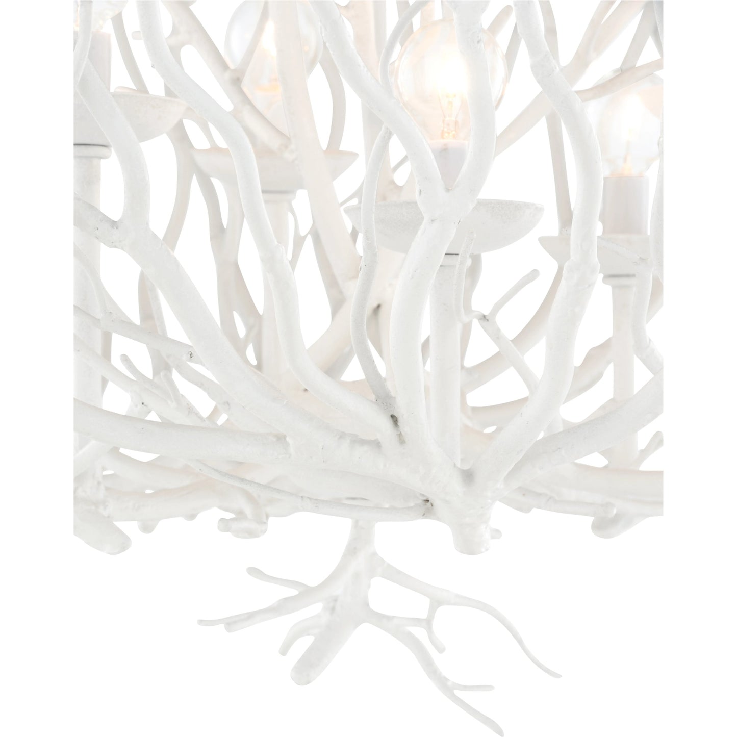 002 SI-2104546 | Closeup | Cora Lee Chandelier by Wildwood in white. Made from iron in a modern style.