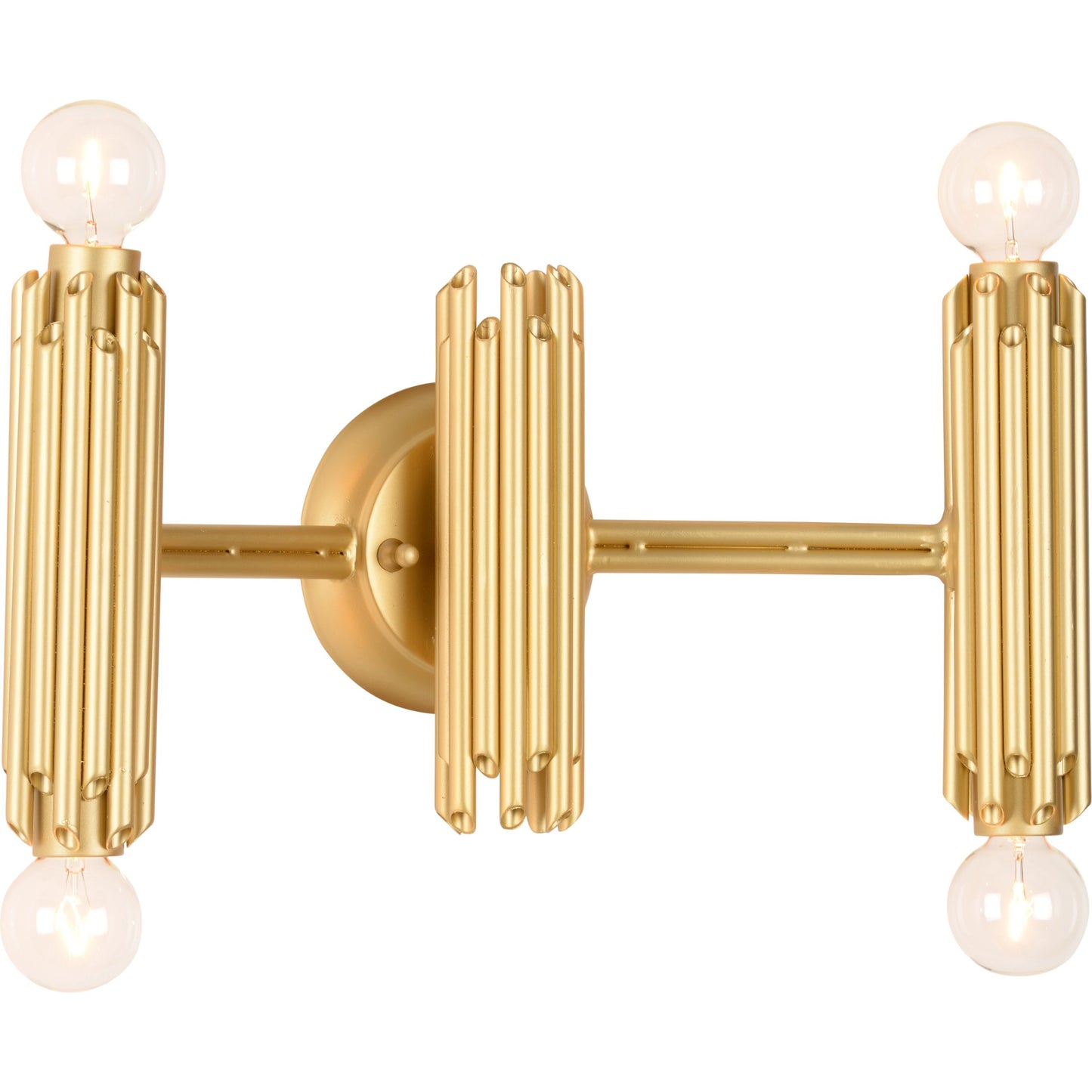 001 SI-2104557 | Primary Silo | Baldwin Four Light Sconce by Wildwood in matte gold. Made from unique in a eclectic & global style.