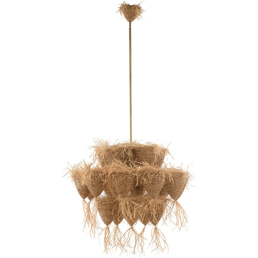 Valeria Pendant by Wildwood in brown, gold and natural, antique brass. Made from unique in a rustic style.