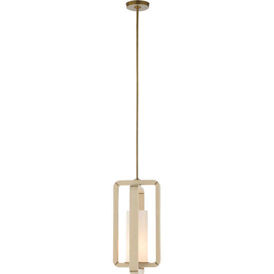 Oak Island Pendant by Wildwood in brown, gold and taupe, antique brass, white milk. Made from unique in a transitional style.