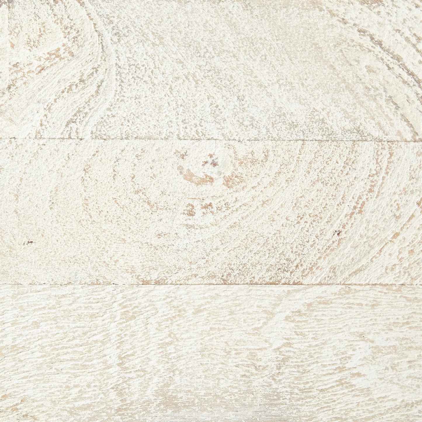 002 SR-701107 | Closeup | Driftwood Lattice Console by Global Views in white washed. Made from mango in a coastal style.