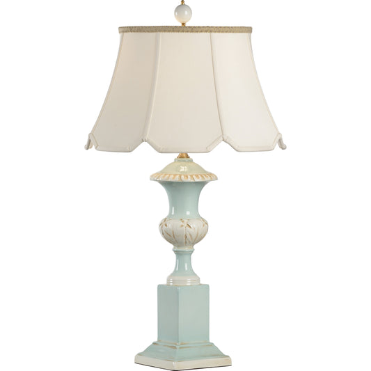 Wakefield Ceramic Lamp by Chelsea House in light blue, white. Made from ceramic, porcelain in a cottage & farmhouse style.