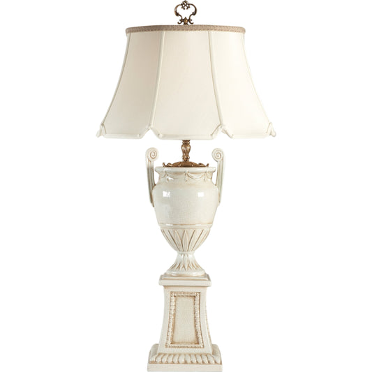 001 SR-381929 | Primary Silo | Aurora Ceramic Table Lamp by Chelsea House in glazed white, antique. Made from ceramic, porcelain in a traditional style.