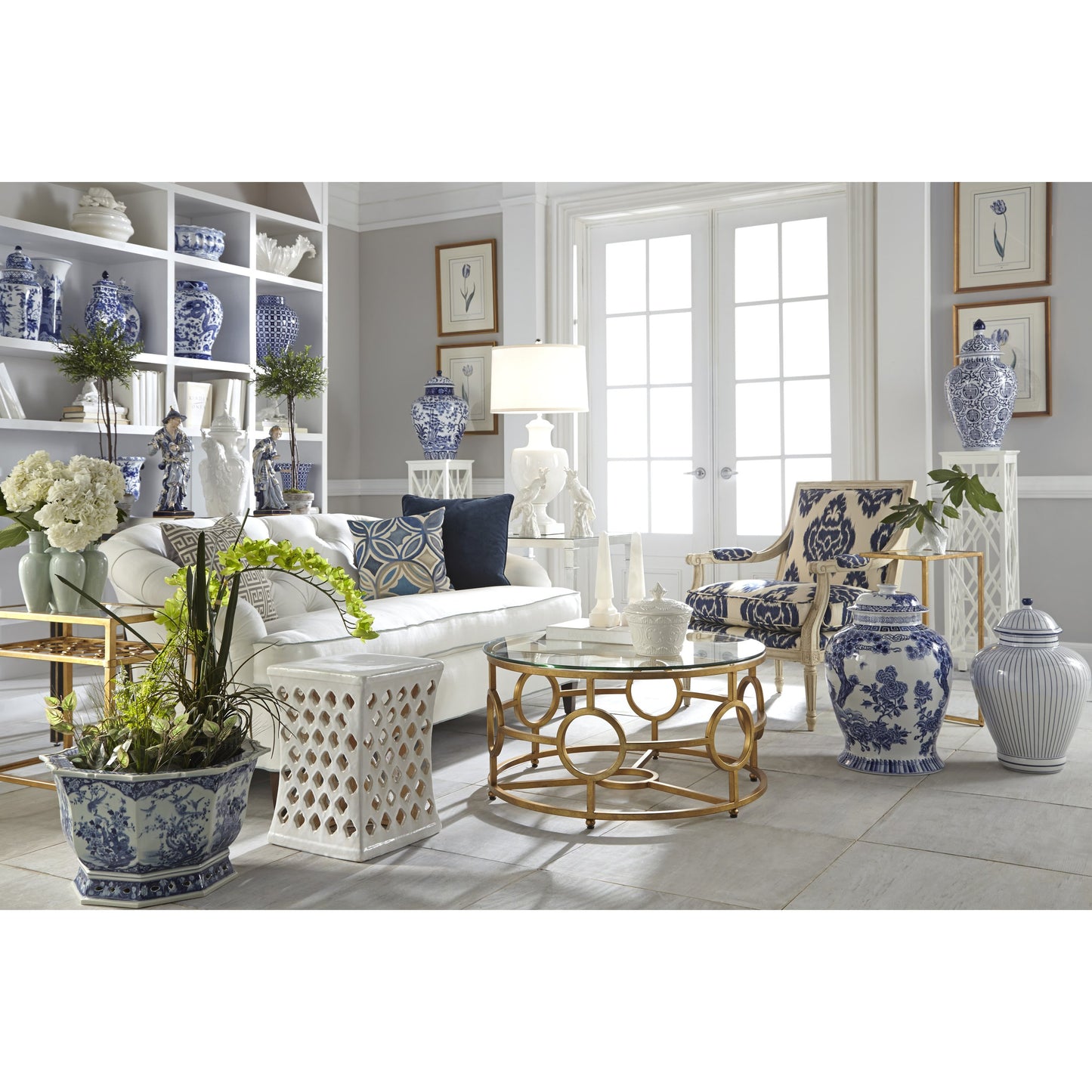 005 SR-382892 | Lifestyle | Greenwich Ceramic Lamp by Chelsea House in white glaze. Made from ceramic, porcelain in a transitional style.
