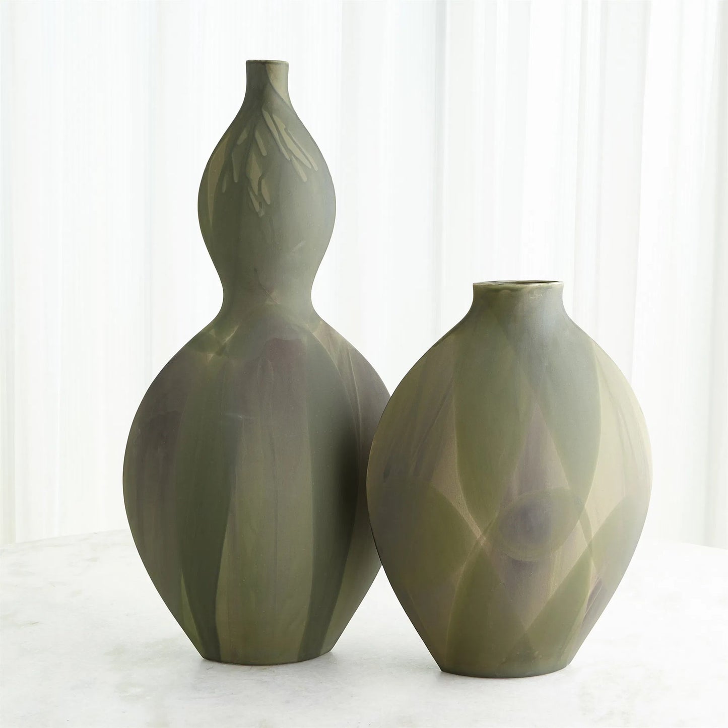 012 SI-2323747,SI-2323748 | Additional Silo | Helios Green Vase by Global Views in green. Made from unique in a unique style.