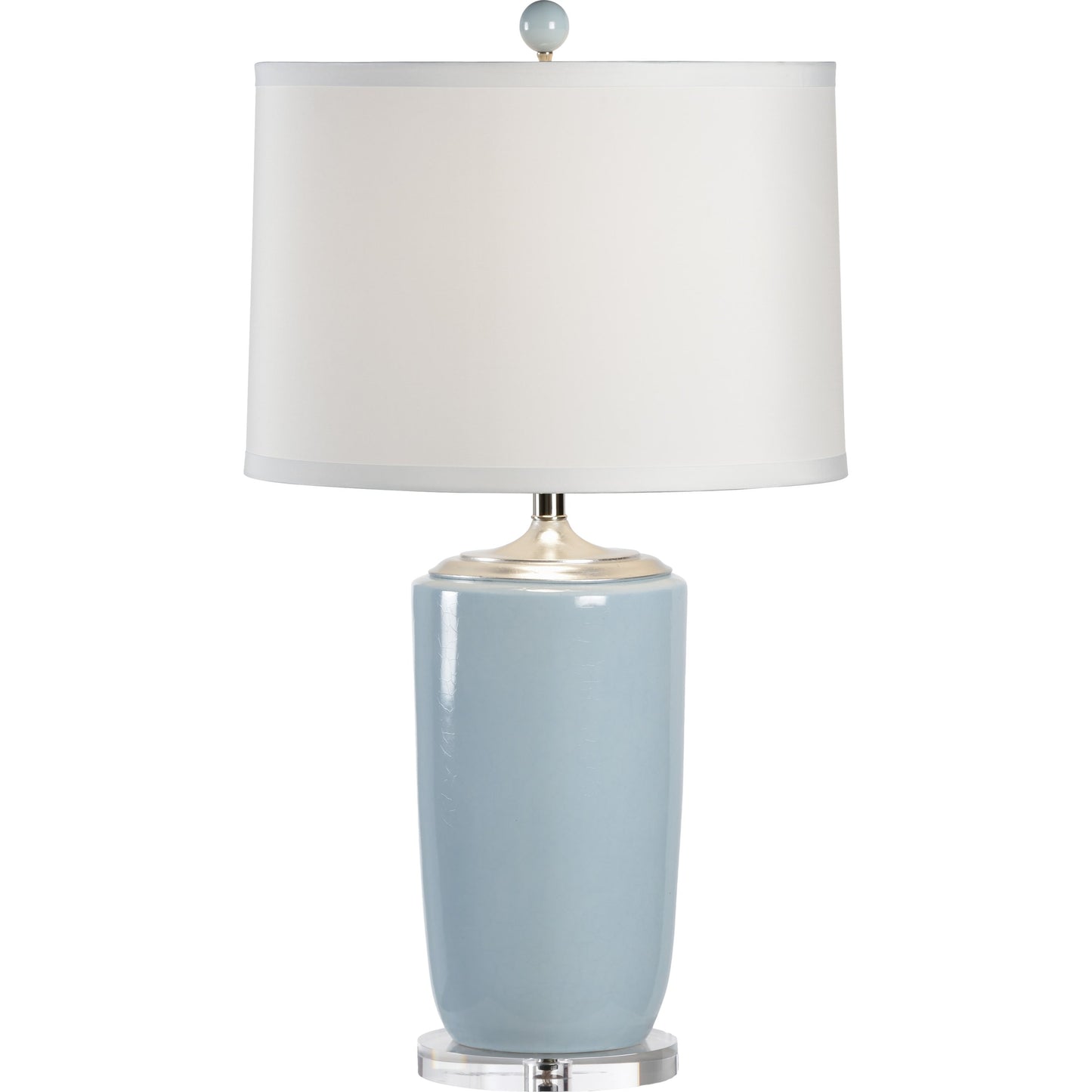 001 SR-382085 | Additional Silo | Vase Table Lamp by Chelsea House in light blue glaze, clear. Made from ceramic, porcelain in a modern style.
