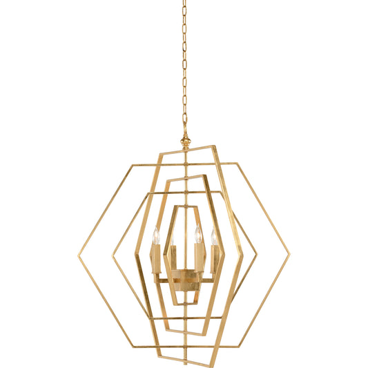 Hexagon Chandelier by Chelsea House in antique brass. Made from other: metal in a modern style.