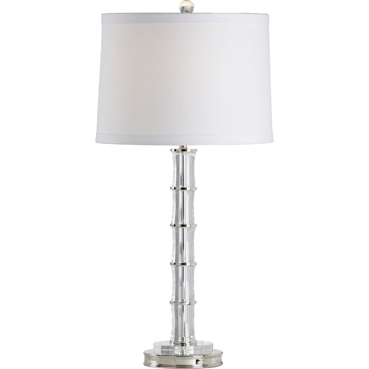 001 SR-381955 | Primary Silo | Bamboo Crystal Lamp by Chelsea House in clear, polished nickel. Made from crystal, glass in a transitional style.