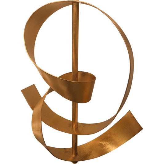 Ribbon Twirl Lamp by Chelsea House in antique gold leaf, black. Made from other: metal in a modern style.