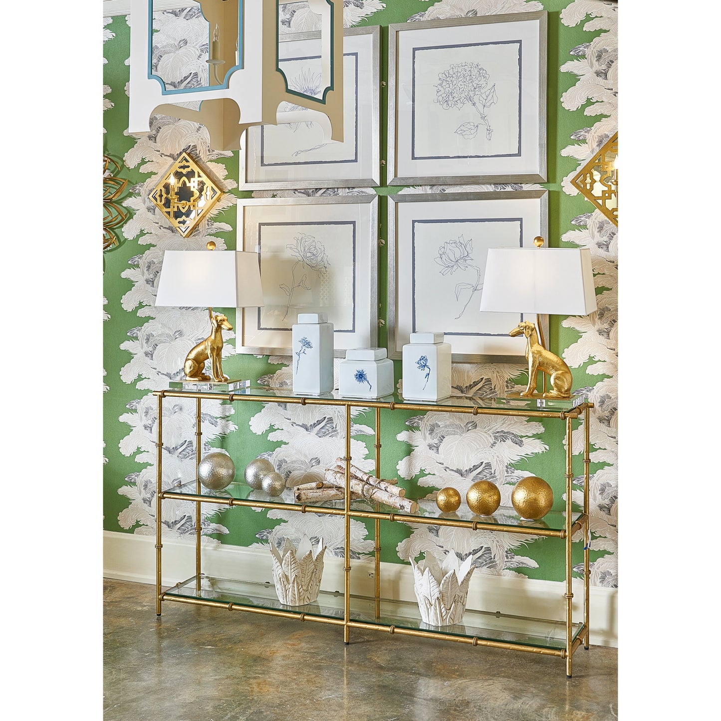 006 SR-382650 | Additional Silo | Flossie Lamp by Chelsea House in antique gold leaf, clear. Made from composite, acrylic in a traditional style.