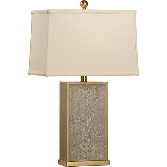 Gray Shagreen Lamp by Chelsea House in shark gray finish, coffee bronze. Made from faux shagreen, iron in a transitional style.